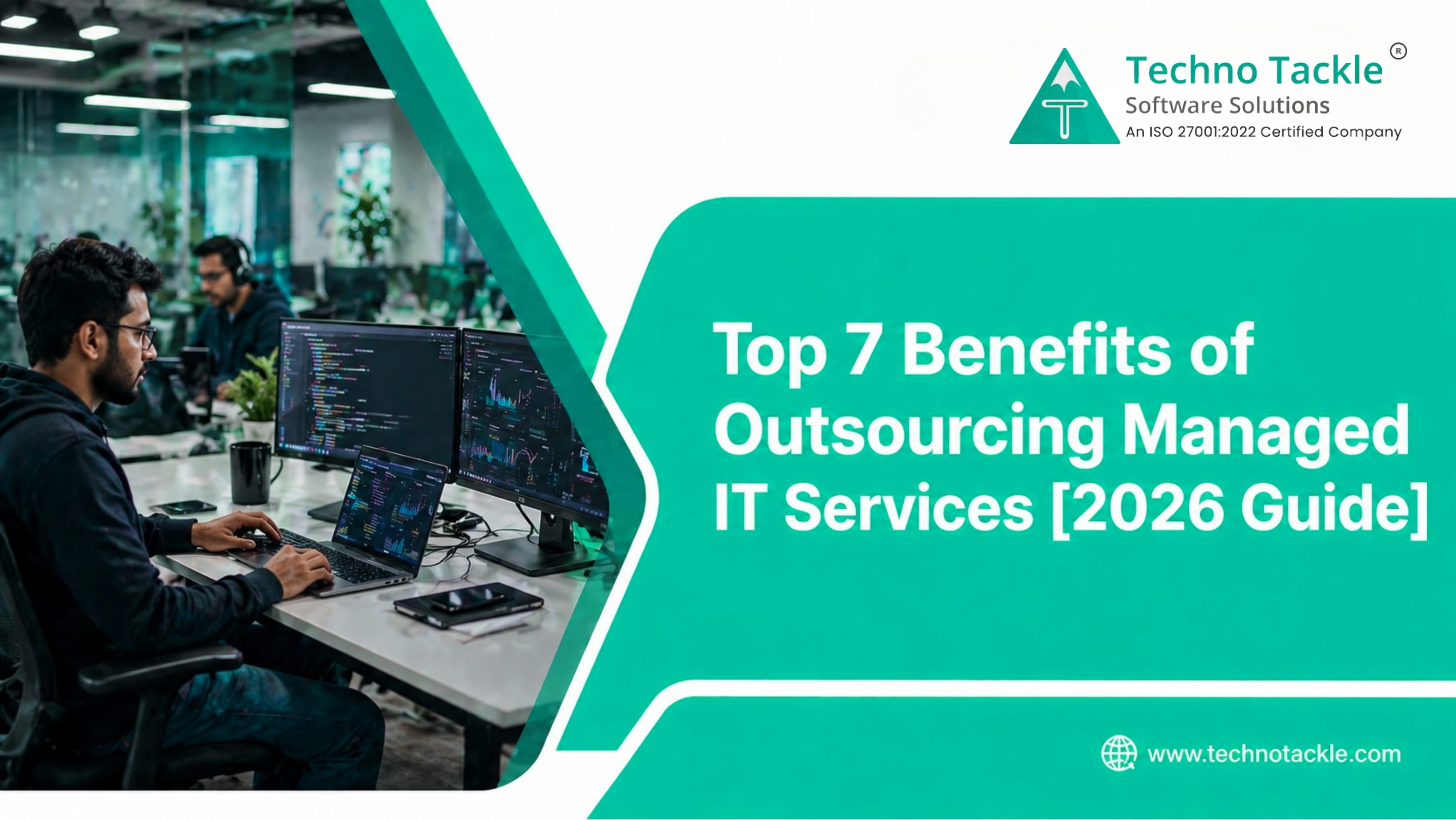 Business team leveraging outsourced managed IT services, highlighting improved efficiency, cost savings, enhanced security, and scalable IT support for modern organizations.