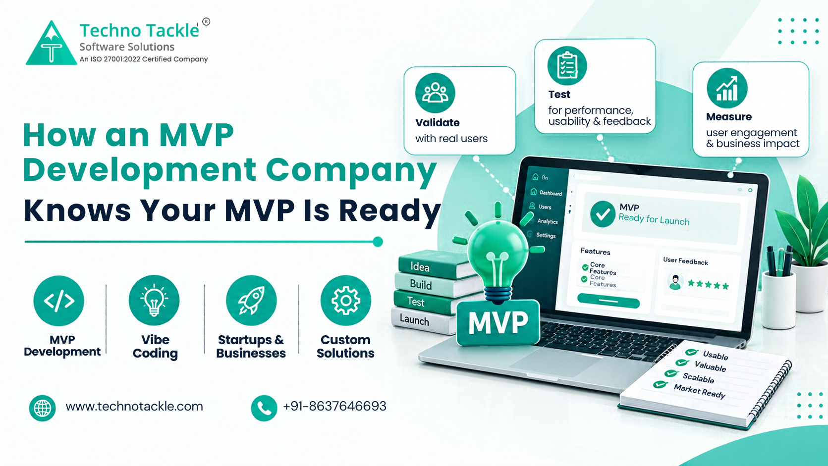 MVP development company team reviewing a launch checklist to confirm an MVP is ready for users