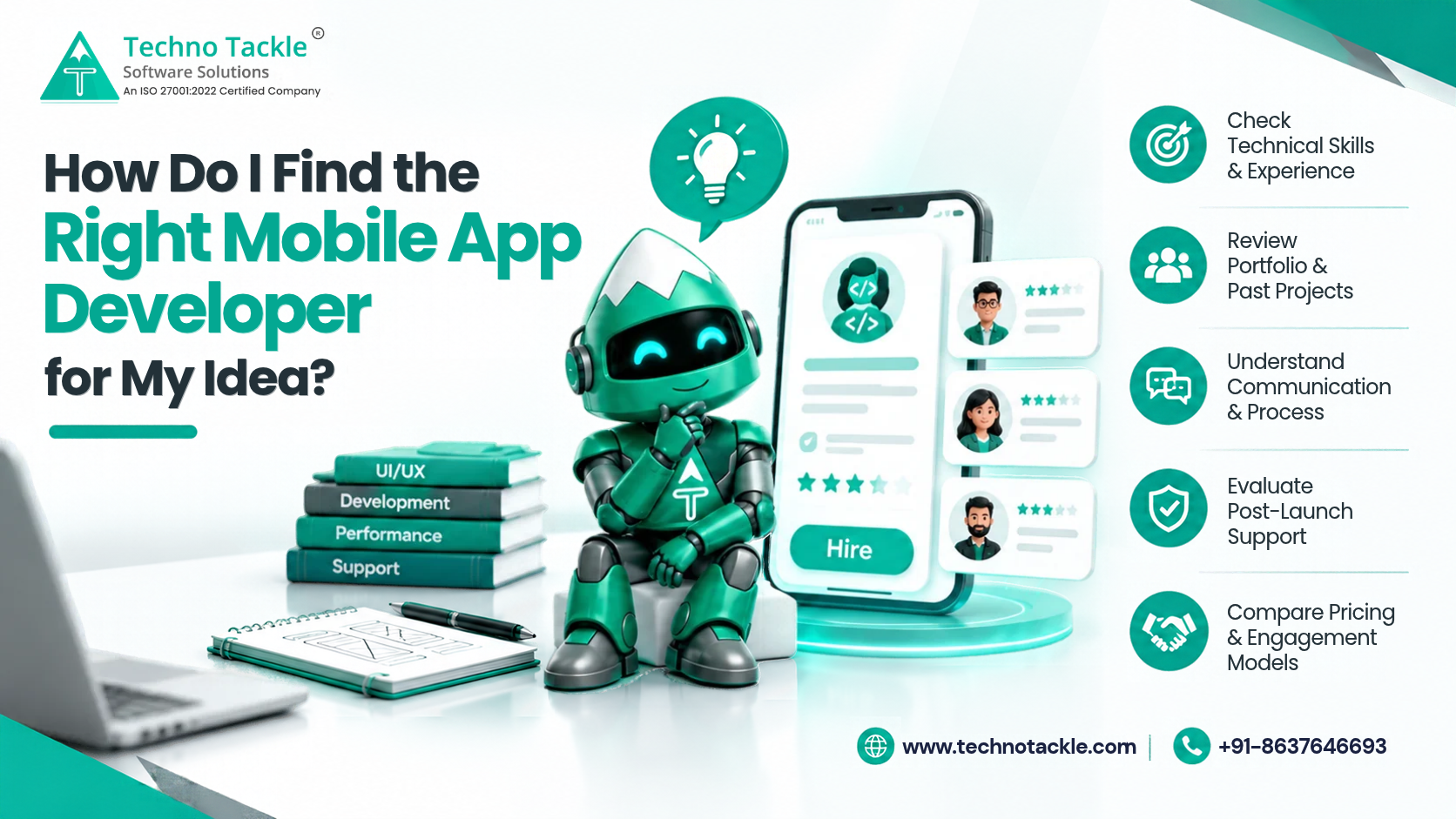 Founder comparing mobile app developers before deciding who to hire for an app idea
